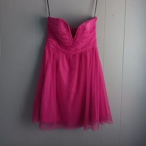 H&M Pink Tulle Strapless Dress Size 10